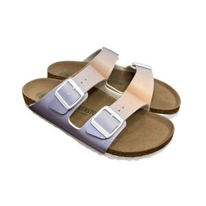 Birkenstock Arizona Softbed Sandals Size 41 US 10 Narrow Vegan Purple Fog Ombre